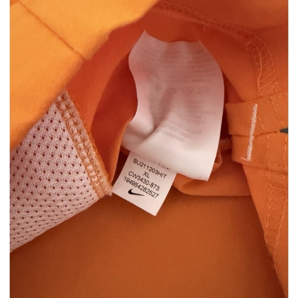Nike Warmup Jacker Men's Size XL Orange Short Sleeve Pullover Vented Athletic - Picture 5 of 8